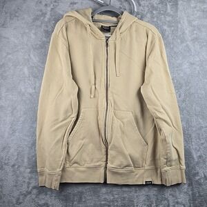 PrAna Zion Hoodie Mens‎ Large Tan Jacket Full Zip Knit Outdoors Utility Camping